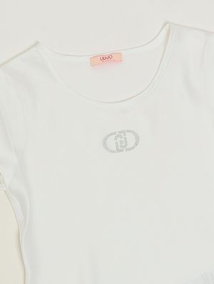 3. Girls' satin T-shirt White