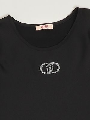 3. Girls' satin T-shirt Black