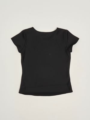 2. Girls' satin T-shirt Black