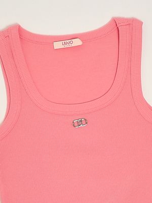3. Top pour fille en coton stretch Rose