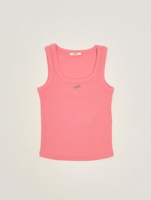 1. Top pour fille en coton stretch Rose