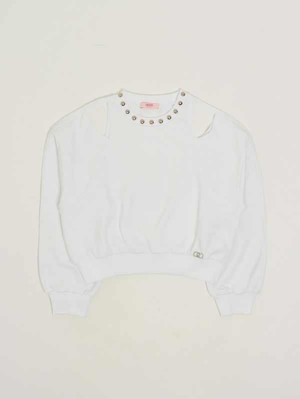 1. Sweatshirt für Mädchen aus Baumwollmix Weiß Liu Jo ga6106fs858