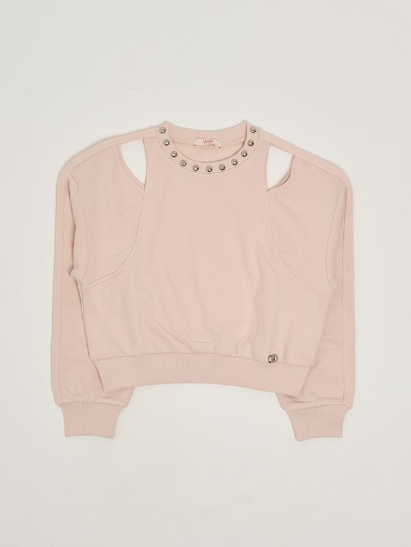 Felpa bambina in misto cotone Rosa Chiaro Liu Jo