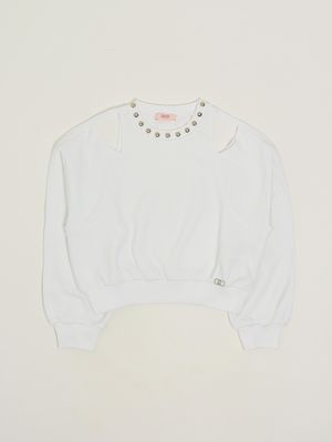 1. Sweatshirt für Mädchen aus Baumwollmix Weiß