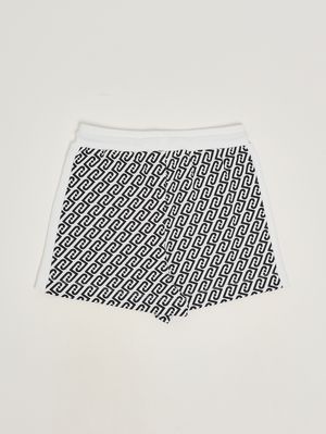 2. Shorts für Mädchen aus Baumwollsweat Schwarz-Weiß