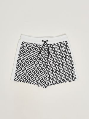 1. Shorts für Mädchen aus Baumwollsweat Schwarz-Weiß