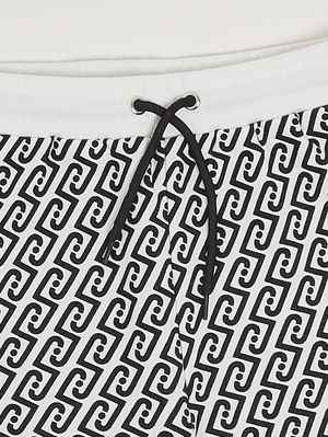 3. Shorts für Mädchen aus Baumwollsweat Schwarz-Weiß