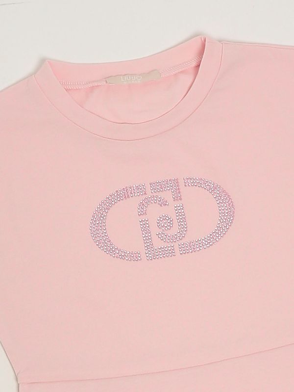 3. Abito bambina in cotone stretch Rosa Liu Jo ka6014js003