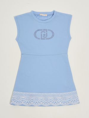 1. Abito bambina in cotone stretch Celeste