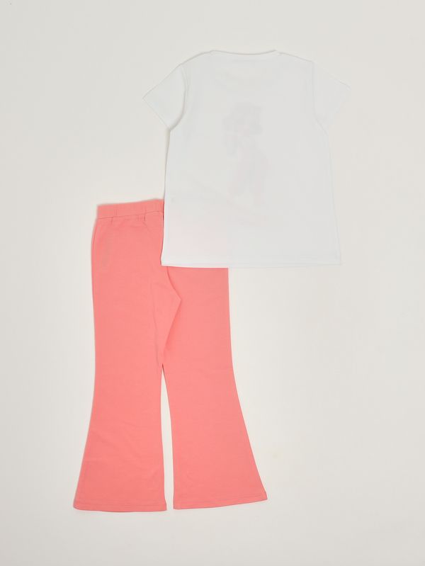 2. Mädchen-Set aus Stretch-Baumwolle Weiß-Rosa Liu Jo ka6057js003