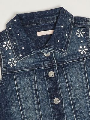 3. Mädchen-Denimweste Dunkler Denim