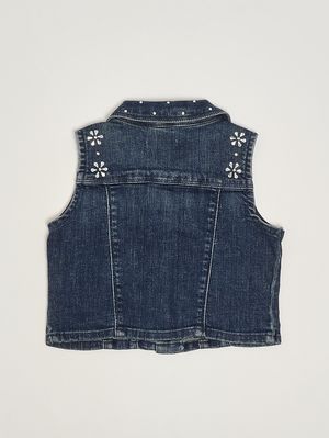 2. Mädchen-Denimweste Dunkler Denim