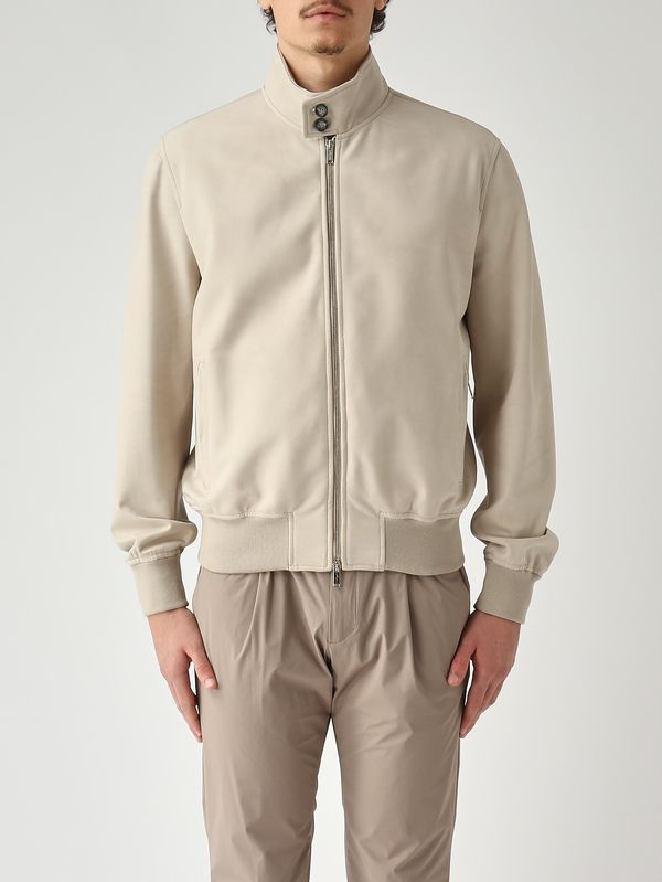 1. Veste homme Fox en cuir nubuck mastic Volfagli fox18
