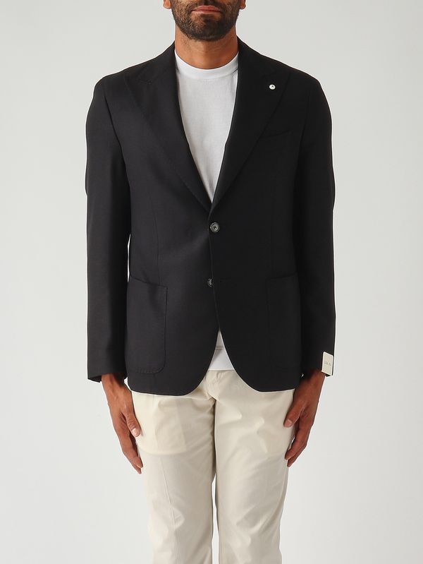 1. Americana para hombre en tejido con textura de algodón y lana virgen Negro L.B.M. 1911 268462259