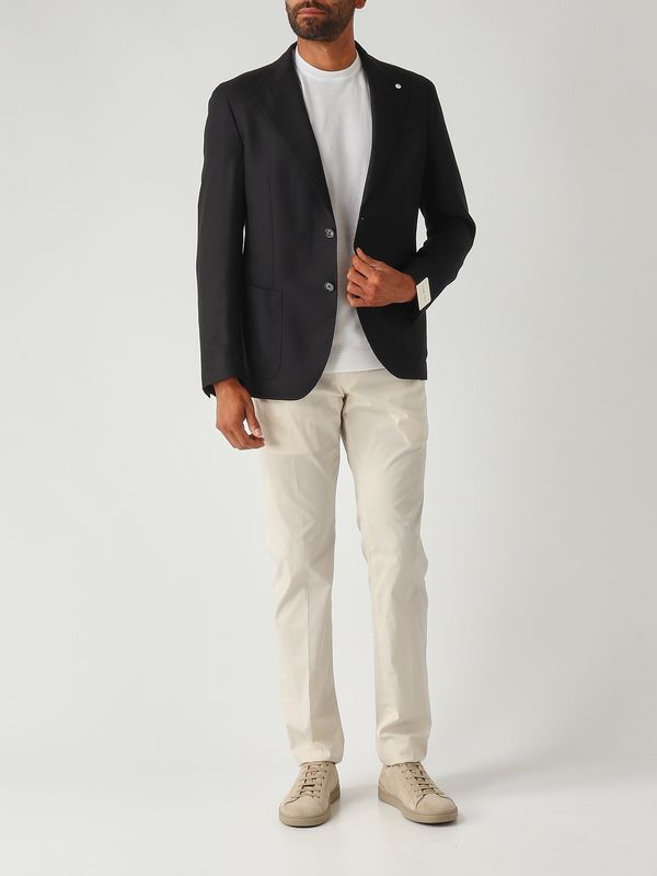 2. Americana para hombre en tejido con textura de algodón y lana virgen Negro L.B.M. 1911 268462259
