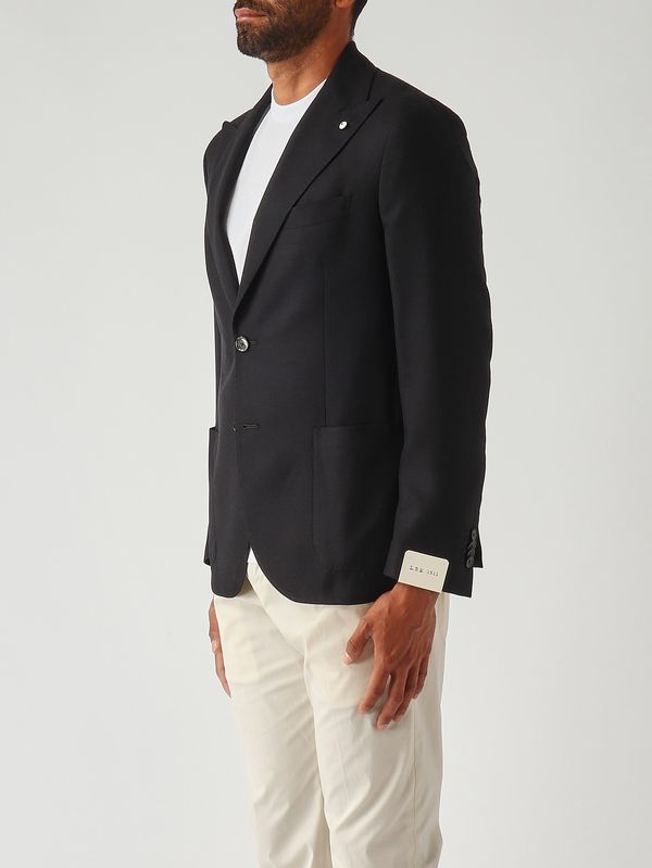 3. Americana para hombre en tejido con textura de algodón y lana virgen Negro L.B.M. 1911 268462259