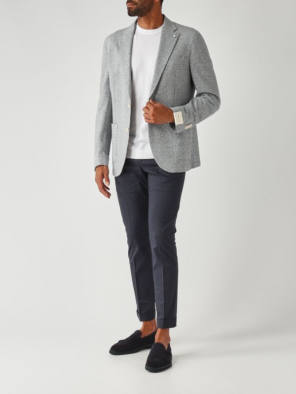 2. Blazer uomo in lino e cotone Bianco-Blu L.B.M. 1911 281765179