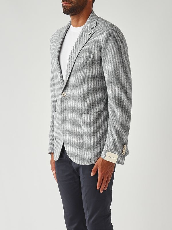 3. Blazer uomo in lino e cotone Bianco-Blu L.B.M. 1911 281765179