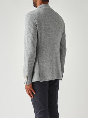 4. Blazer uomo in lino e cotone Bianco-Blu