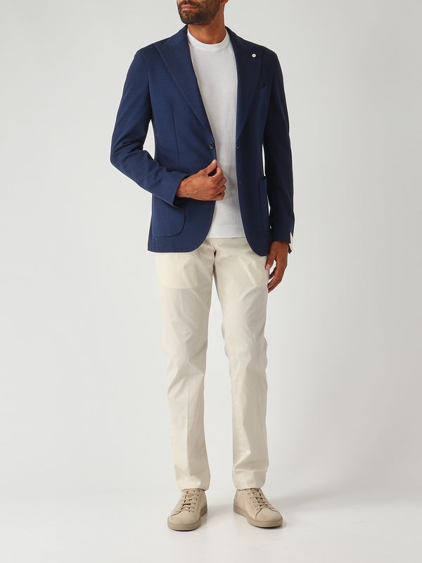 2. Men's textured cotton blazer Royal Blue L.B.M. 1911 281265202