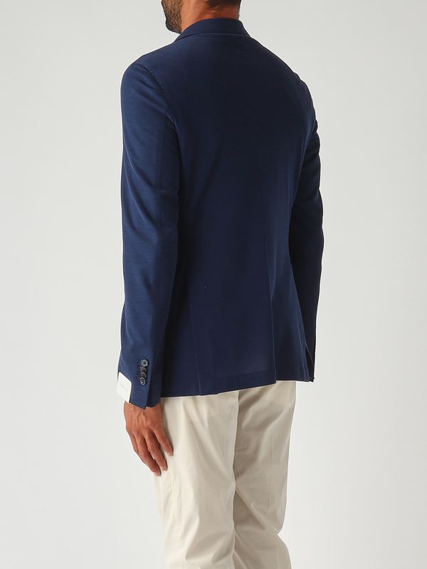 4. Men's textured cotton blazer Royal Blue L.B.M. 1911 281265202