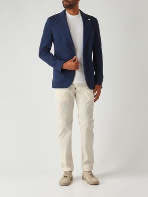 2. Men's textured cotton blazer Royal Blue