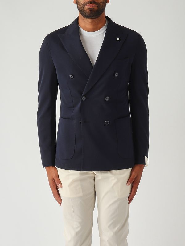 1. Blazer para hombre de algodón y seda Azul marino L.B.M. 1911 281365203