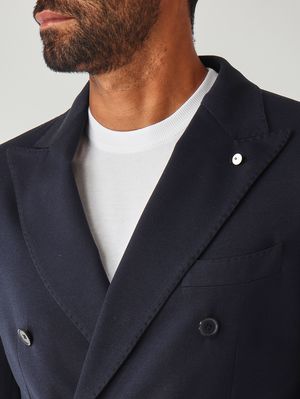 5. Blazer para hombre de algodón y seda Azul marino