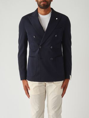 1. Blazer para hombre de algodón y seda Azul marino