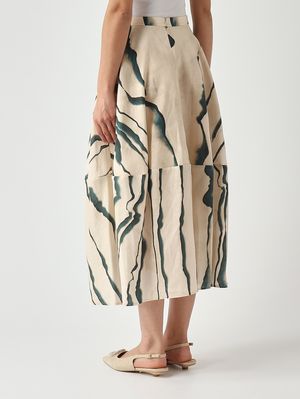 4. Gonna donna Amber in lino Ecrù-Abete