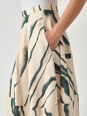 5. Gonna donna Amber in lino Ecrù-Abete
