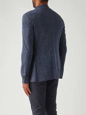 4. Blazer de hombre de algodón y lino Azul