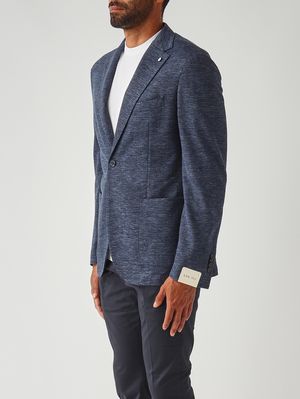 3. Blazer de hombre de algodón y lino Azul