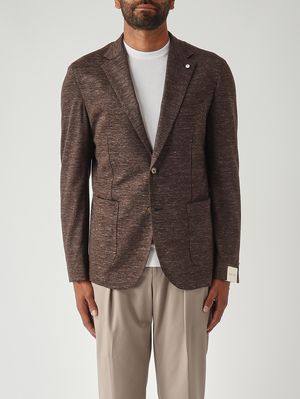 1. Blazer uomo in cotone e lino Moro
