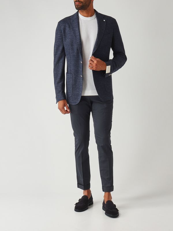 2. Men's blazer in textured linen and cotton Navy L.B.M. 1911 281765205