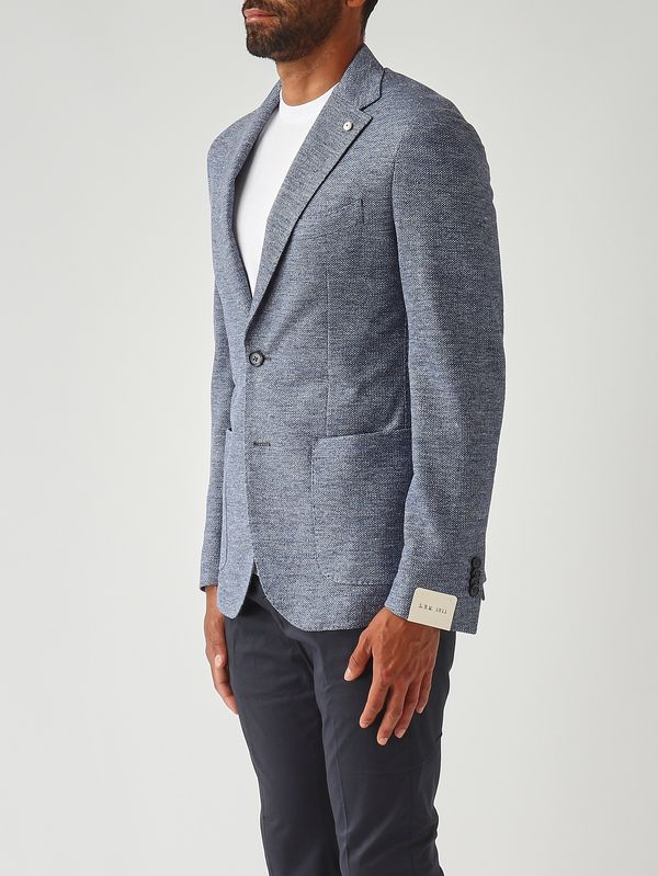 3. Men's blazer in textured linen and cotton Sky-blue L.B.M. 1911 281165205