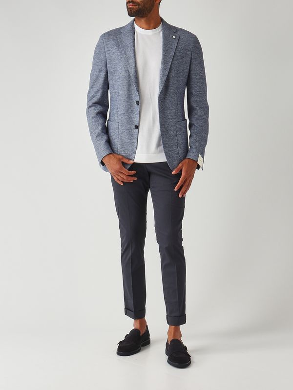 2. Men's blazer in textured linen and cotton Sky-blue L.B.M. 1911 281165205