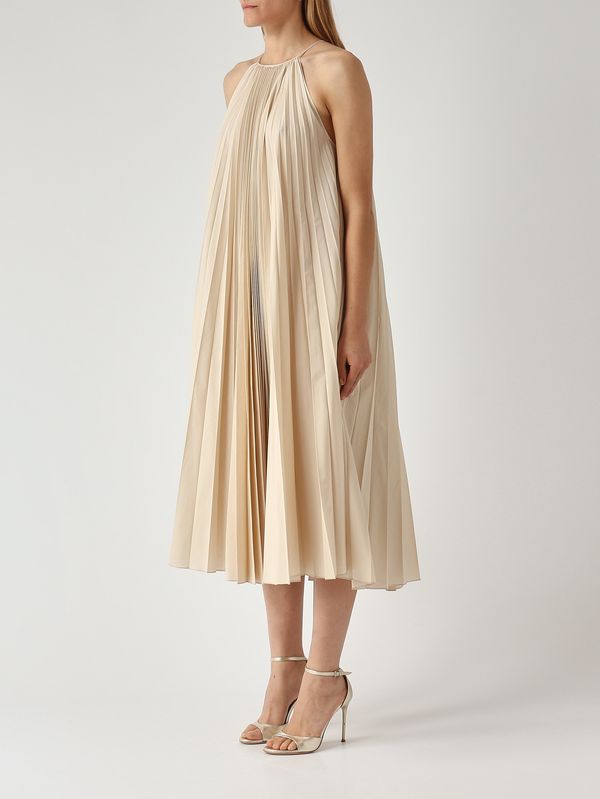 3. Federica women's cotton blend dress Ecru Liviana Conti l6sp32