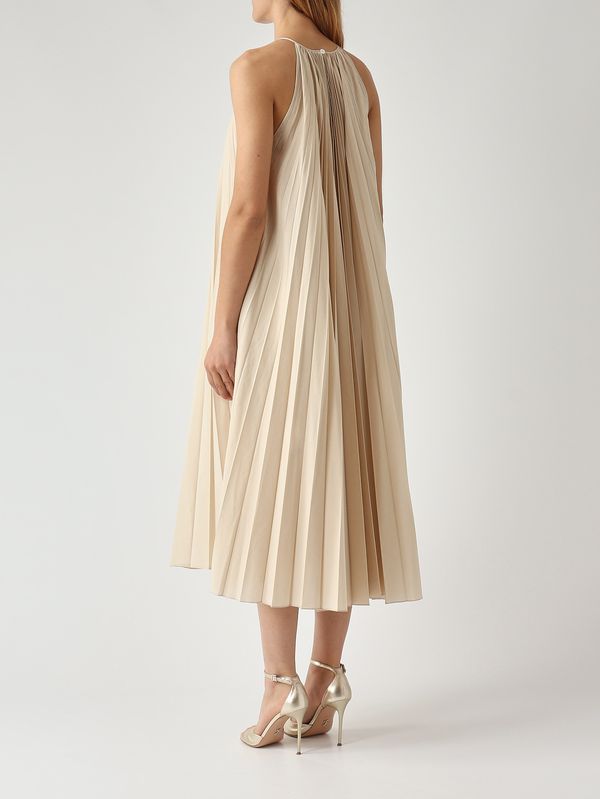 4. Federica women's cotton blend dress Ecru Liviana Conti l6sp32