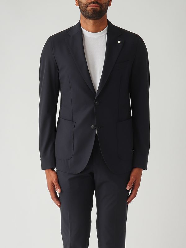 Blazer para hombre de tejido técnico elástico Azul marino L.B.M. 1911