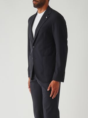 3. Blazer para hombre de tejido técnico elástico Azul marino