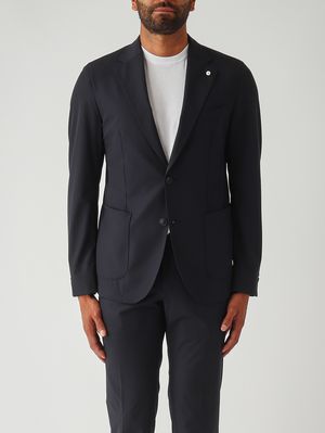 1. Blazer para hombre de tejido técnico elástico Azul marino