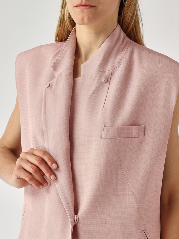 5. Gilet femme en viscose Poussière de rose Meimeij m6pw03
