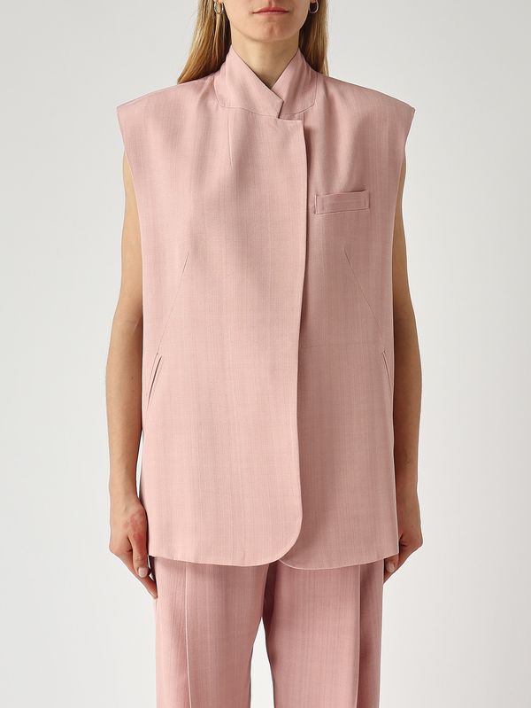 Gilet femme en viscose Poussière de rose Meimeij