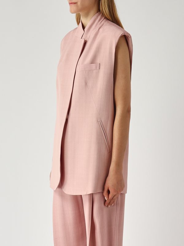 3. Gilet femme en viscose Poussière de rose Meimeij m6pw03