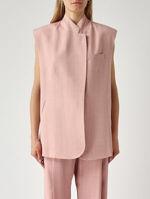 1. Gilet femme en viscose Poussière de rose