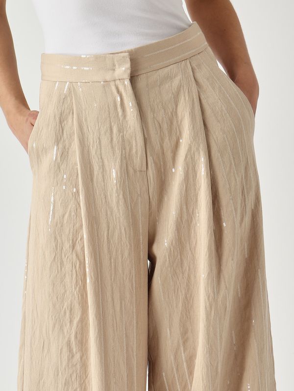 5. Pantalon femme en mélange de viscose Sable Meimeij m6paf4