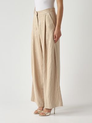 3. Pantalon femme en mélange de viscose Sable