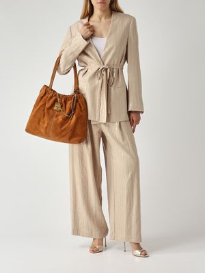 2. Pantalon femme en mélange de viscose Sable