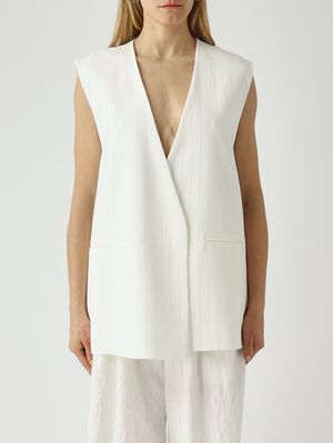 1. Gilet femme en mélange de viscose Blanc Optique